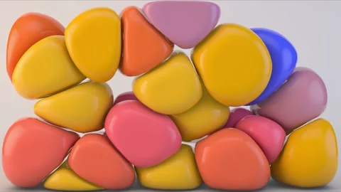 Softbody Balls Falling Slow Motion Stock Footage 291731269