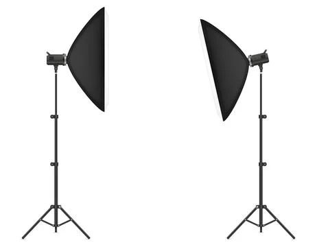 Softbox with flash on tripod for a photo studio vector illustration Stock Illustration