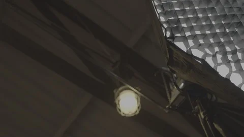 Softbox light  in a studio Stock Footage 124239344