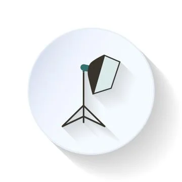 Softbox on the rack flat icon Stock Illustration
