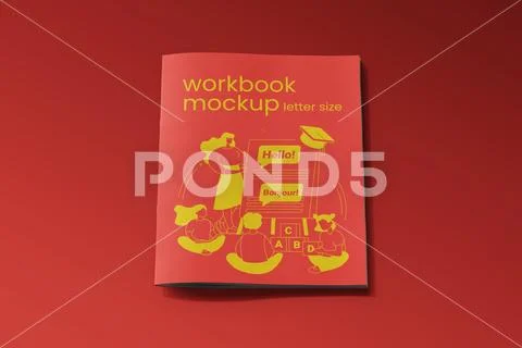 Softcover handbook cover mockup template letter size PSD Template