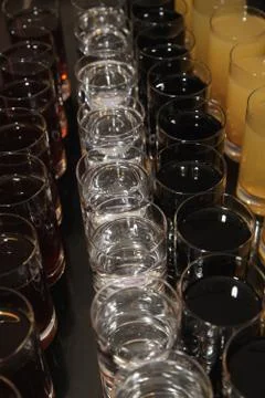 Softdrinks glasses many Stock Photos