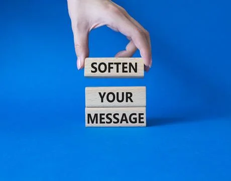 Soften your Message symbol. Concept words Soften your Message on wooden blo.. Stock Photos