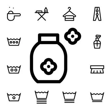 Softener flat vector icon in laundry pack Stock Illustration