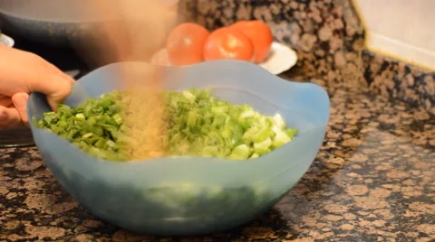 Softening Spring Onions Stock Footage 52729014