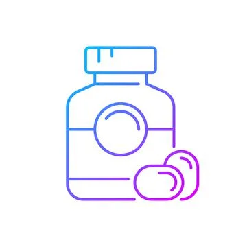 Softgel gradient linear vector icon Stock Illustration