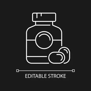 Softgel white linear icon for dark theme Stock Illustration
