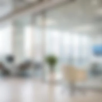 Softly Blurred Background of Bright White Office Interior Stock Photos