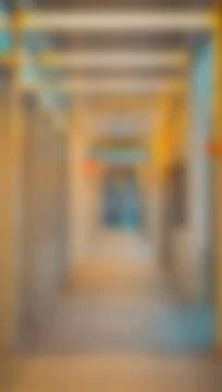 Softly blurred corridor in warm neutral colors Stock-Fotos