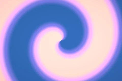 A softly blurred spiral vortex combines vivid blue, pink and pale peach ton.. Illustrazione stock