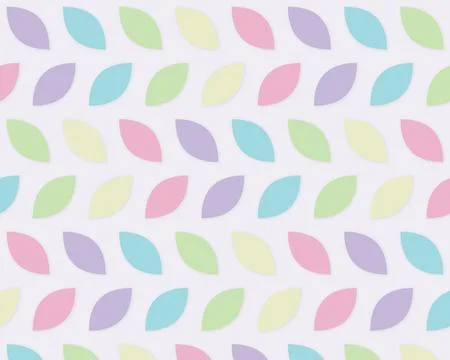 Softly colored botanical forms repeat across a pale ground in aqua, teal, m.. Stock Illustration