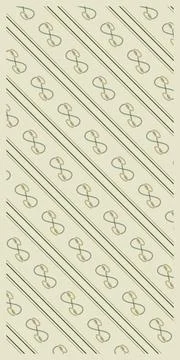 A softly colored repeating pattern of minimalist treble-like loops and diag.. Stock Illustration