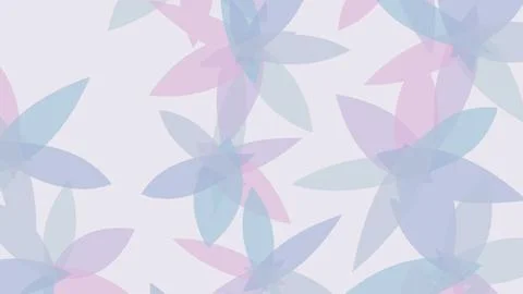 Softly overlapping leaf silhouettes in pale lavender, dusty blue, and blush.. Stock Illustration