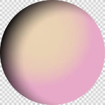 Softly shading pastel gradient sphere floating on transparent backdrop in 3D Stock Illustration