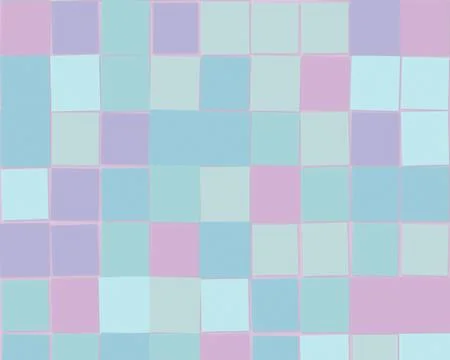 A softly tinted patchwork of irregular squares creates a calm, playful geom.. Stockillustratie