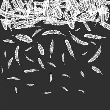 Softness Feathers Pattern. Plumage Flying Stock Illustration