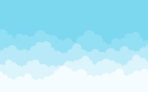 Softness white clouds on top with blue sky outdoor landscape vector background Illustrazione stock