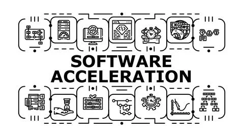 Software acceleration banner icon vector illustration Illustration