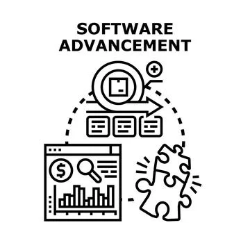 Software advancement development process icon concept Illustrazione stock