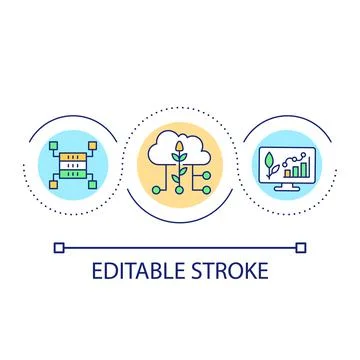 Software for agribusiness loop concept icon 스톡 일러스트