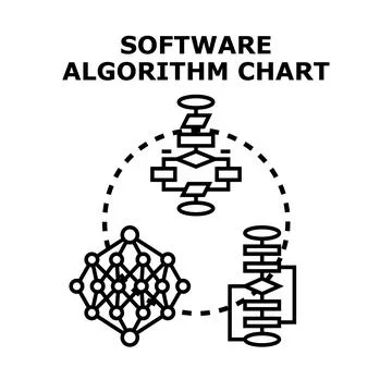Software algorithm development diagramming flowchart data structure 스톡 일러스트