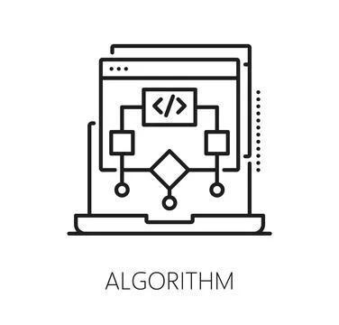 Software algorithm program code line icon Illustrazione stock