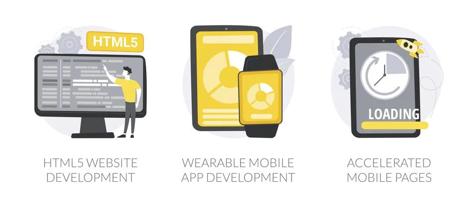 Software and frontend development abstract concept vector illustrations. Stock Illustration