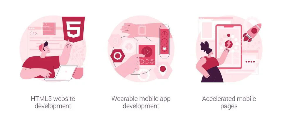 Software and frontend development abstract concept vector illustrations. Stock Illustration