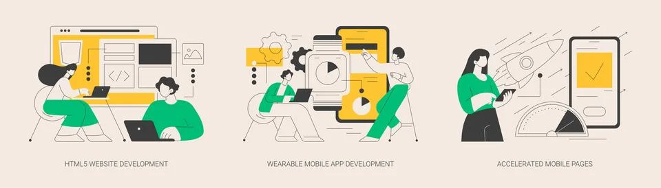 Software and frontend development abstract concept vector illustrations. Illustrazione stock