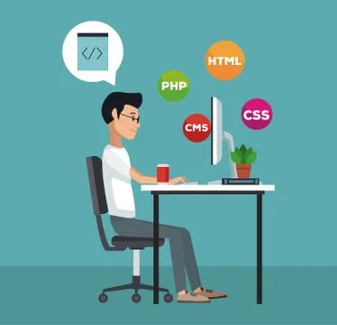 Software and programming Illustrazione stock
