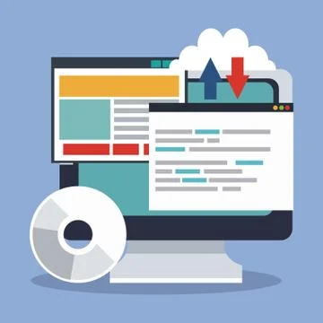 Software and programming Illustrazione stock