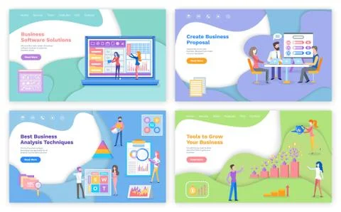 Software and Proposal, Analysis and Growth Tools Ilustração Stock