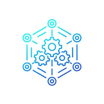 Software, api line vector icon for web 스톡 일러스트