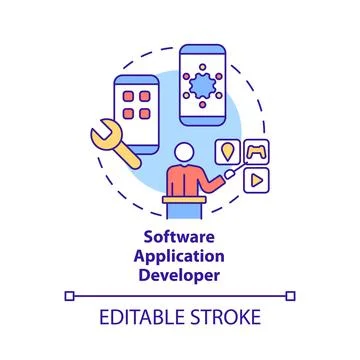 Software application developer concept icon Illustrazione stock