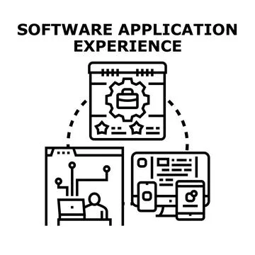 Software application experience and seamless user interaction Illustrazione stock