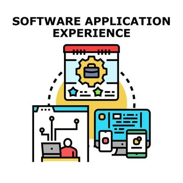 Software application experience and seamless user interaction Stockillustratie