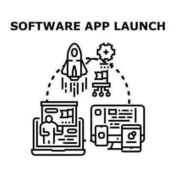 Software application launch strategy development process Иллюстрация