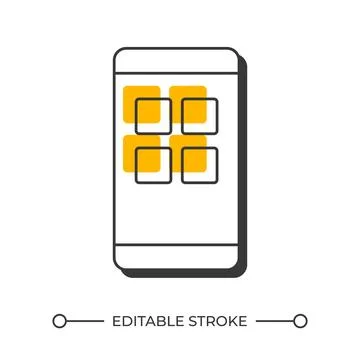 Software application offset shadow line icon 库存插图