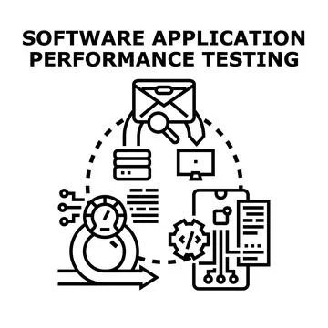 Software application performance testing lifecycle process 库存插图