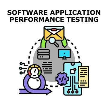Software application performance testing lifecycle process Ilustración de archivo