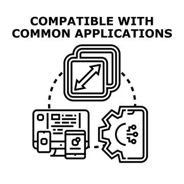 Software applications compatibility across multiple devices concept Stock-Illustration