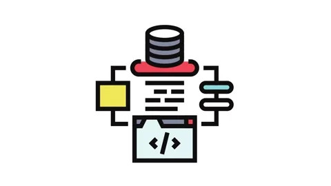 Software architecture color icon animation Stock Footage 326105272