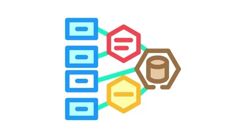 Software architecture color icon animation Stock Footage 327267850