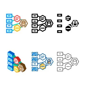 Software architecture color stylized icon vector イラスト素材