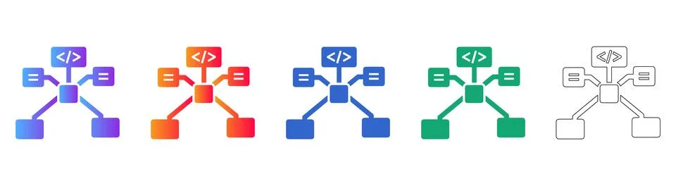 Software Architecture Diagram Icon Set Ilustración de archivo