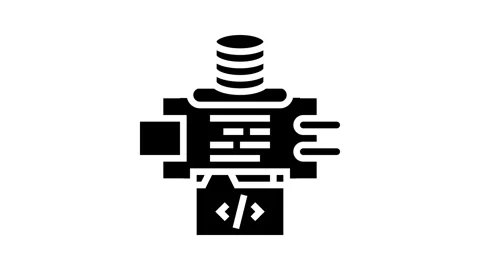 Software architecture glyph icon animation Stock Footage 326152009