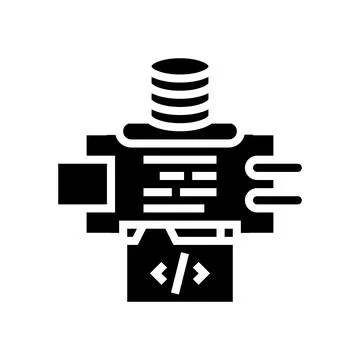 Software architecture glyph icon vector illustration Illustrazione stock