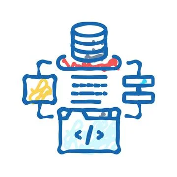 Software architecture icon doodle illustration Stock Illustration
