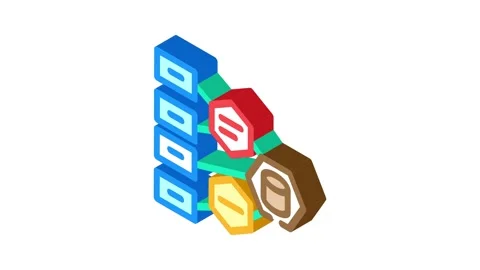 Software architecture isometric icon animation Stock Footage 327290964