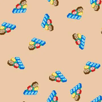 Software architecture isometric icon seamless pattern 스톡 일러스트